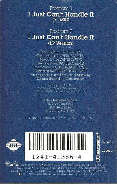 Hi-Five : I Just Can't Handle It (Cass, Single, Dol)