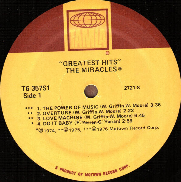 The Miracles : Greatest Hits (LP, Comp)