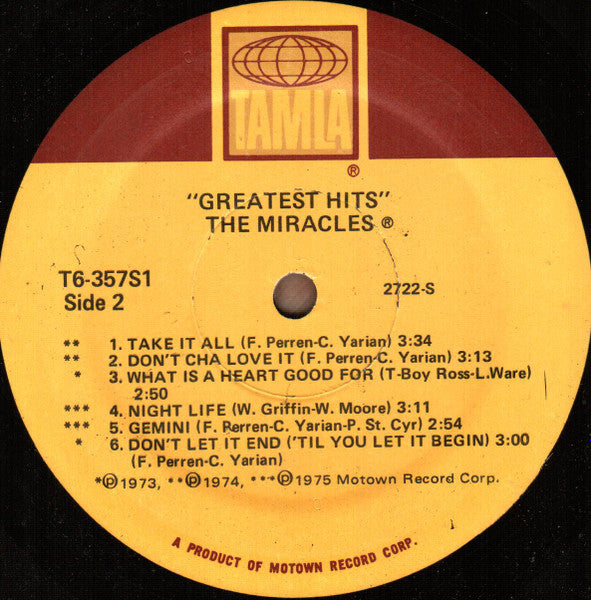 The Miracles : Greatest Hits (LP, Comp)