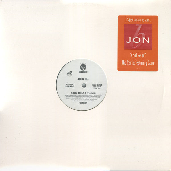 Jon B : Cool Relax (Remix) (12", Promo)