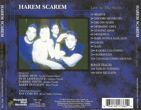 Harem Scarem : Live At The Siren (CD, Album)