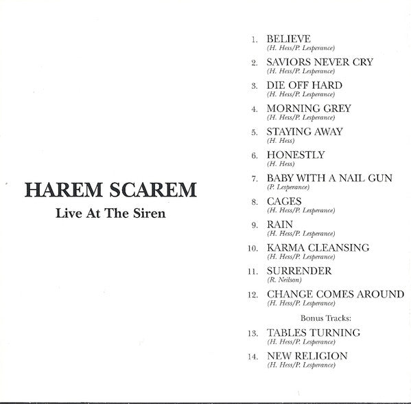 Harem Scarem : Live At The Siren (CD, Album)