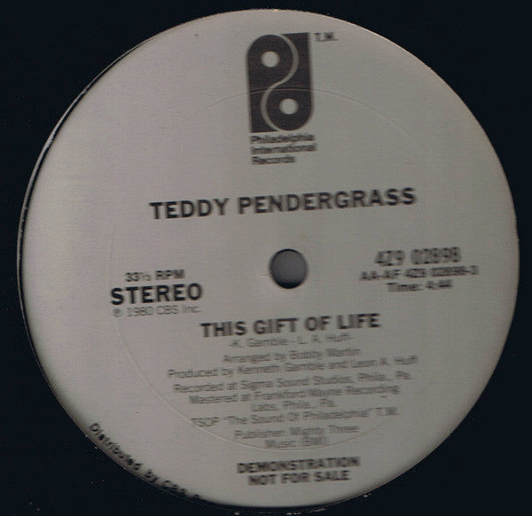 Teddy Pendergrass : This Gift Of Life (12", Promo)
