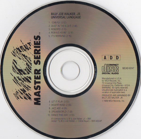 Billy Joe Walker Jr. : Universal Language (CD, Album)