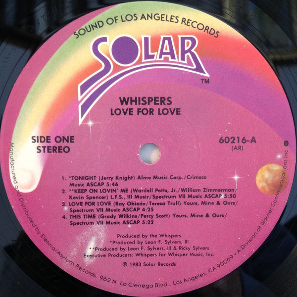 Whispers* : Love For Love (LP, Album, All)