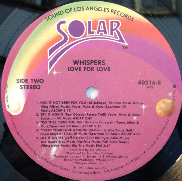Whispers* : Love For Love (LP, Album, All)