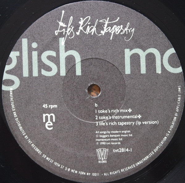 Modern English : Life's Rich Tapestry (12")