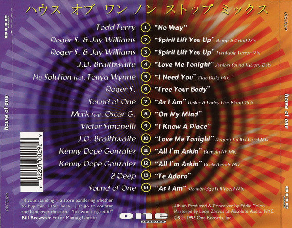 Roger Sanchez : House Of One (CD, Mixed, RE)