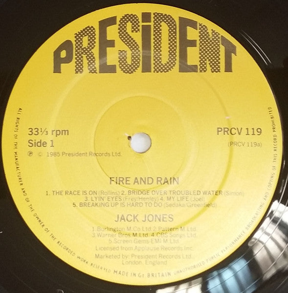 Jack Jones : Fire & Rain (LP, Album)