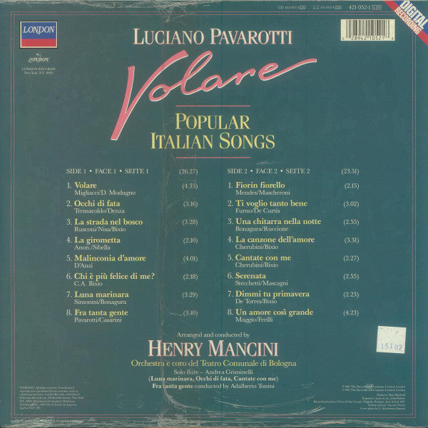 Luciano Pavarotti, Henry Mancini : Volare (LP, Album)
