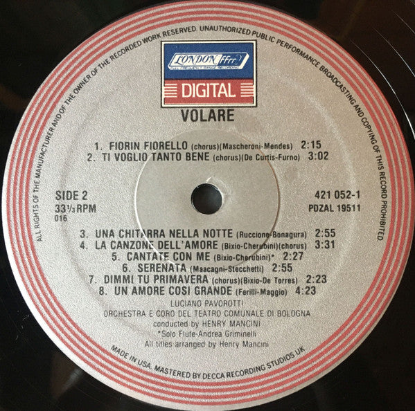 Luciano Pavarotti, Henry Mancini : Volare (LP, Album)