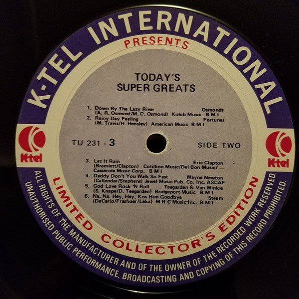 Various : Today's Super Greats - Part-3 (LP, Comp, Ltd)