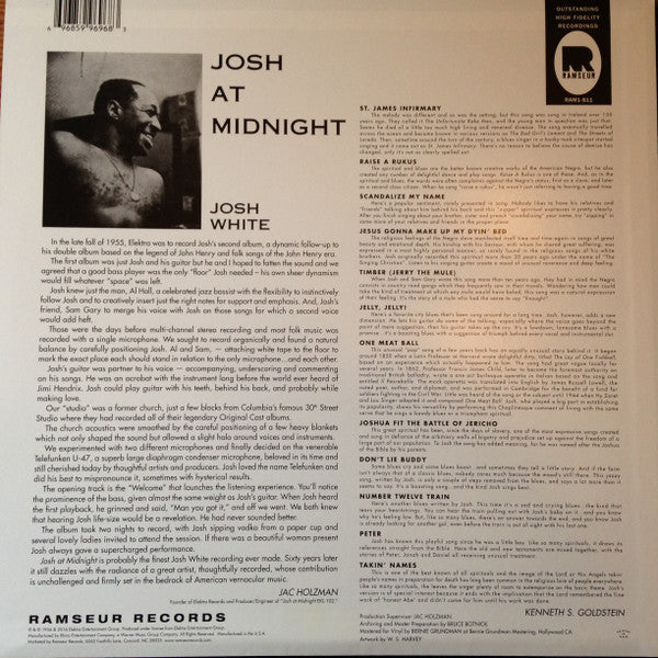 Josh White : Josh At Midnight (LP, Album, Mono, RE, RM)