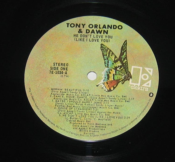 Tony Orlando & Dawn : He Don't Love You, Like I Love You (LP, Album, CTH)