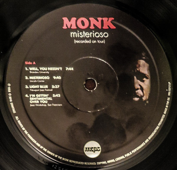 Thelonious Monk Quartet* : Misterioso (Recorded On Tour) (LP, Album, RE, 180)