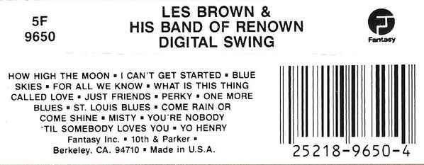 Les Brown And His Band Of Renown : Digital Swing (50th Anniversary Les Brown And His Band Of Renown) (Cass, Album)
