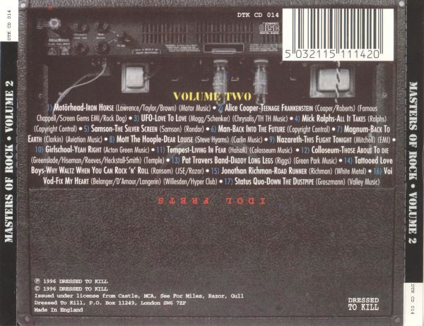 Various : Masters Of Rock - Volume Two (CD, Comp)