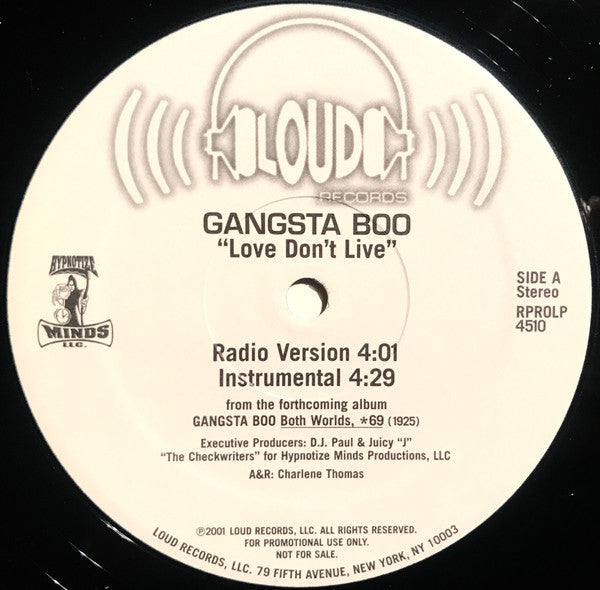 Gangsta Boo : Love Don't Live (12", Promo)