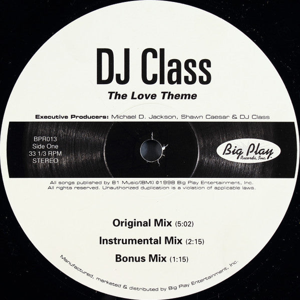DJ Class : The Love Theme (12", Single)