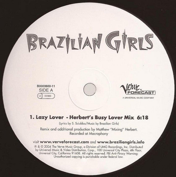 Brazilian Girls : Lazy Lover (12")