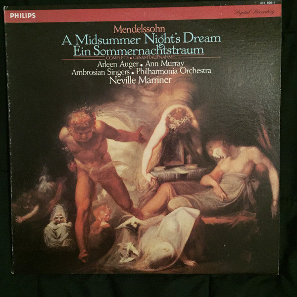 Mendelssohn*, Arleen Auger, Ann Murray, The Ambrosian Singers, Philharmonia Orchestra, Neville Marriner* : A Midsummer Night's Dream (Complete) (LP, Club)